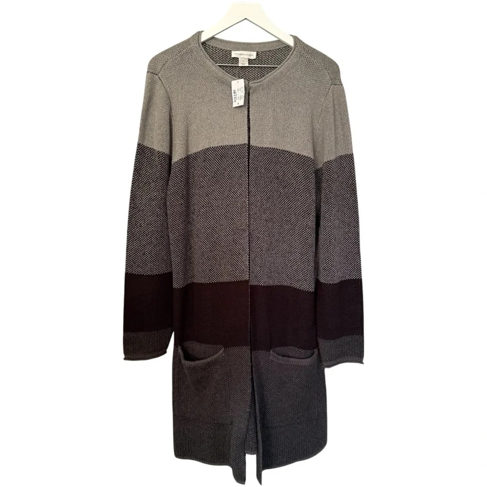 NWT Christopher & Banks Women’s Open Front Long Knit Cardigan Sweater Size XL
